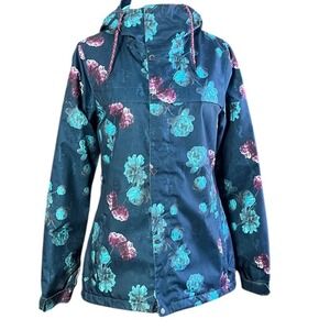 Volcom Stone Snowboard Floral Jacket Women Waterproof Hooded Outerwear